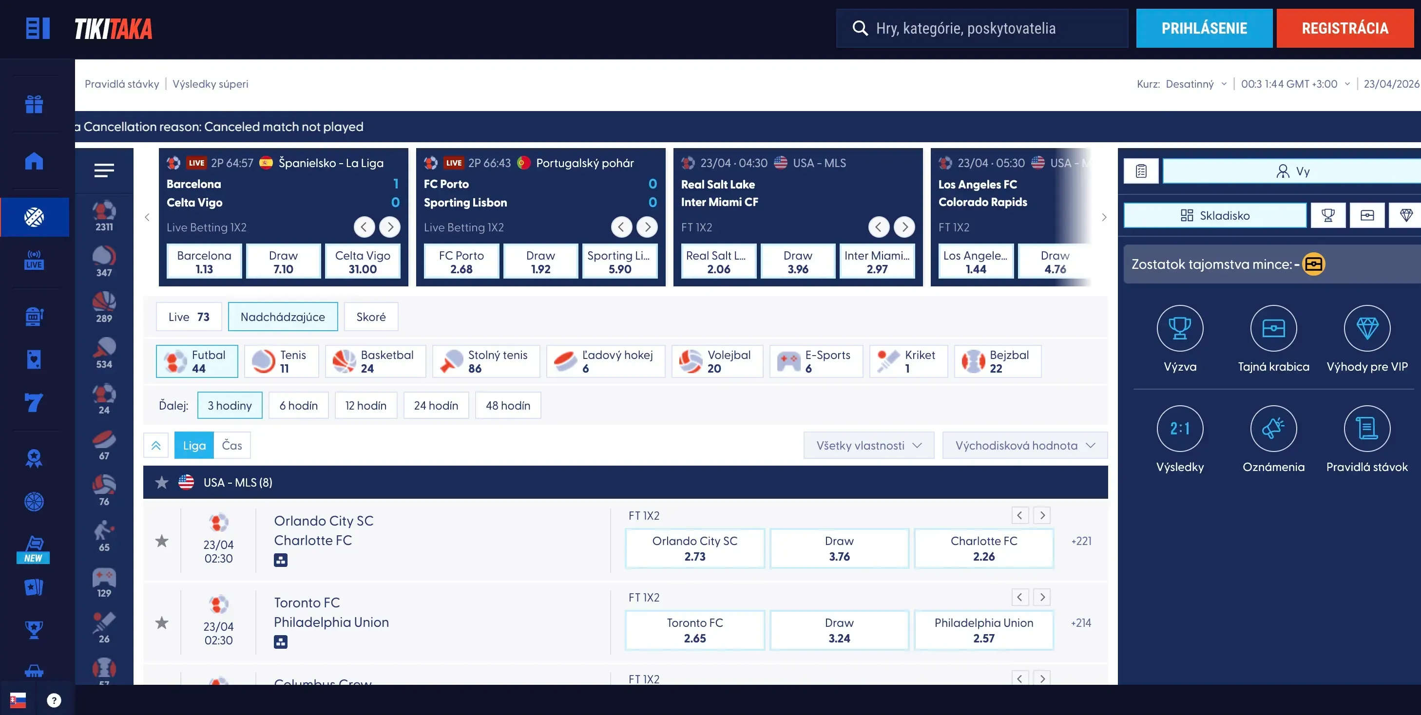 Stávkovanie na šport na Tikitaka